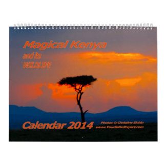 Calendário Kenya mágico e seus animais selvagens Calendar