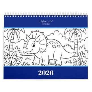 Calendário Kids Dino Coloring Calendar