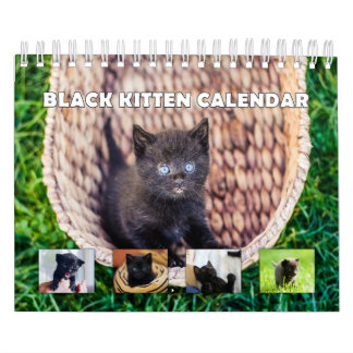 Calendário Kitten Preto