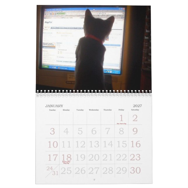 calendário kittty (Jan 2027)