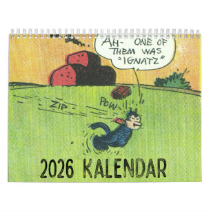 Calendário Klassic Kartoon Kat 2026
