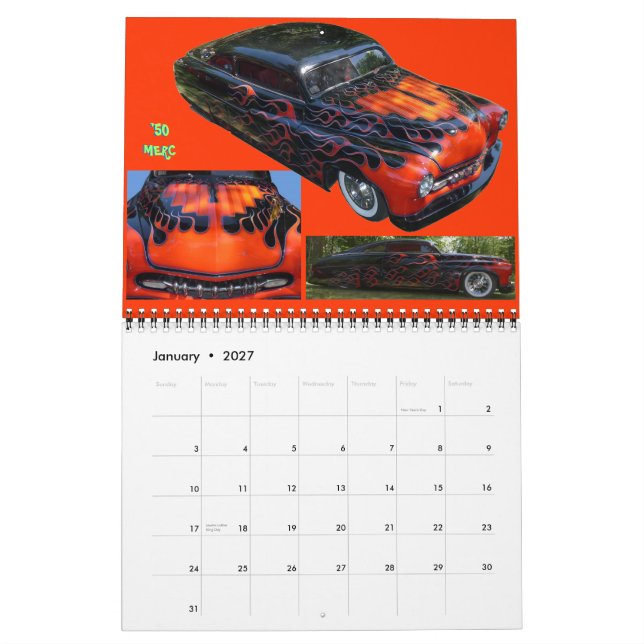 Calendário Kool Kustom Kruisers, de Kelsey, fevereiro de 2012 (Jan 2027)