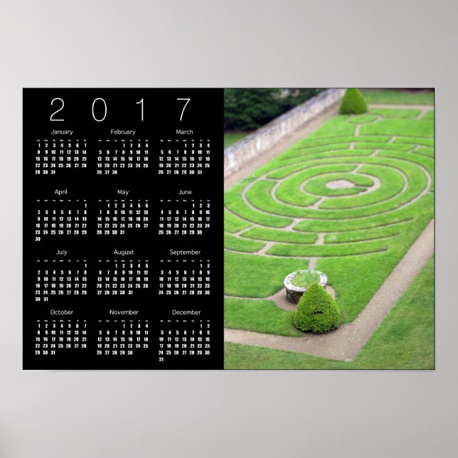 Calendário Labirinto Poster 2017 (Frente)