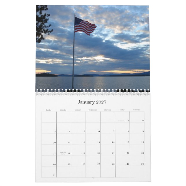 Calendário Lago Winnipesaukee, 2009 (Jan 2027)