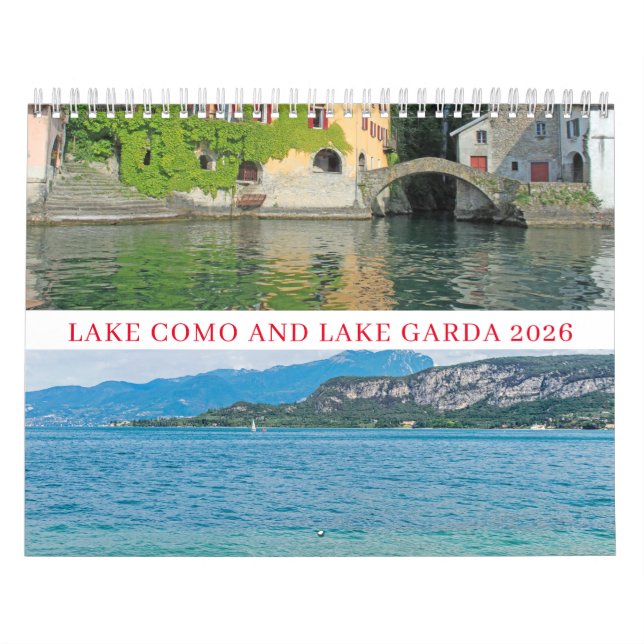 Calendário Lake Como and Lake Garda 2026 calendar (Capa)