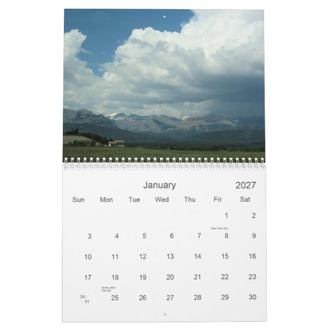 Calendário Lake Louise 021 (2), as Montanhas Rochosas (Jan 2027)