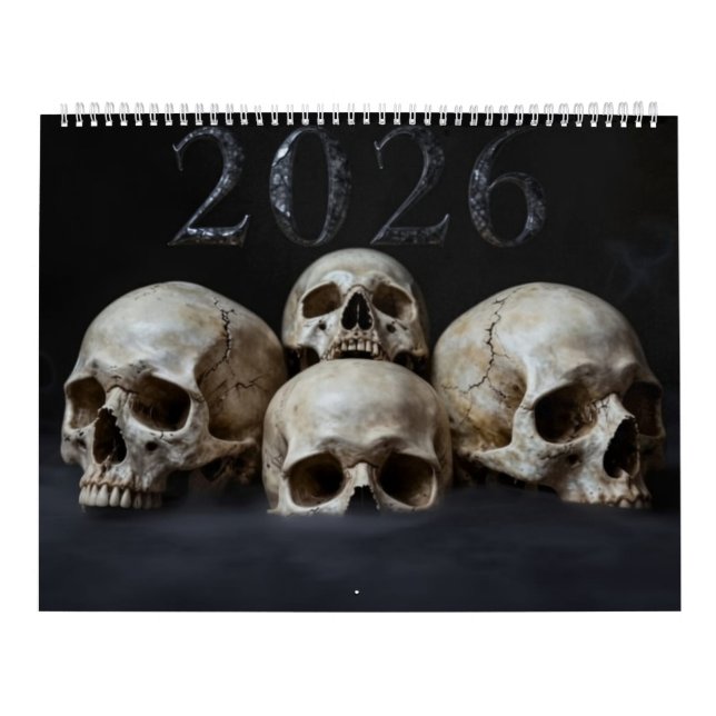 Calendário Large 2026 Skull Art Calendar (Capa)