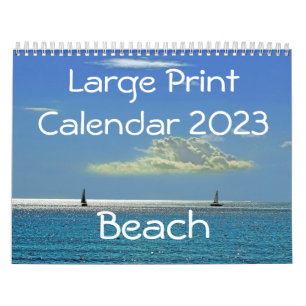 Calendário Large Print Calendar 2023 - Beach