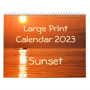 Calendário Large Print Calendar 2023 - Sunset