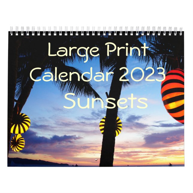 Calendário Large Print Calendar 2023 - Sunsets (Capa)