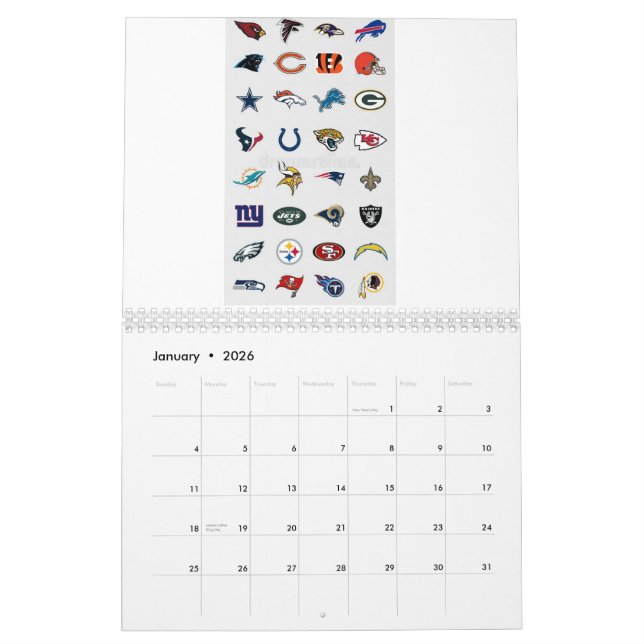 Calendário LEGAL CALENDER da NFL (Jan 2026)