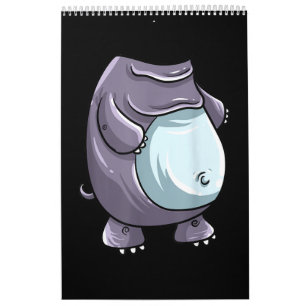Calendário Legal Sem Cabeça Hippo Halloween Costume Engraça