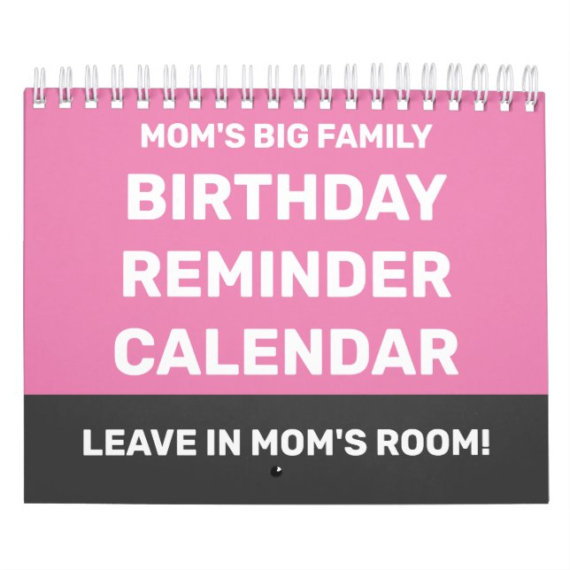 Calendário Lembrete de Aniversário para Mães A Grande Família (Capa)