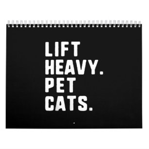 Calendário Levantem Gatos Pesados De Pet Engraçados, Giro En