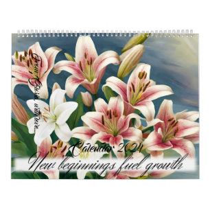 Calendário Lily Flowers Tiger Lily Calla Pink Lily