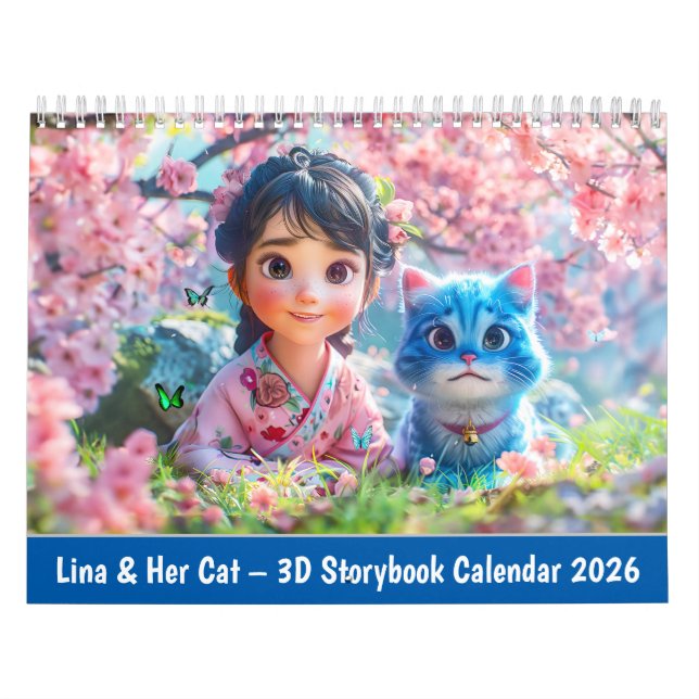 Calendário Lina & Her Cat – 3D Storybook Calendar 2026 (Capa)