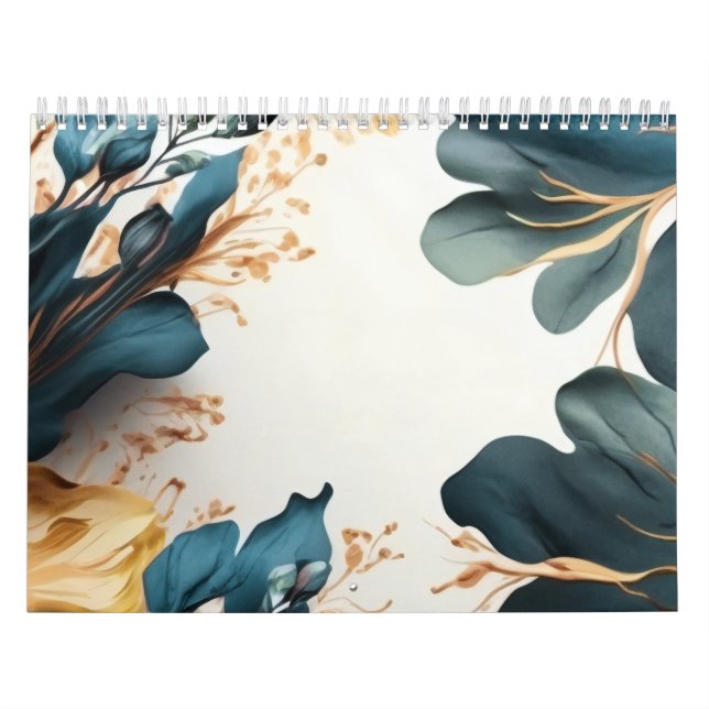 Calendário Linda floração de aquarela (Capa)