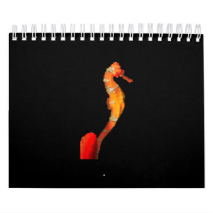 Calendário Linda Nadação de Cavalo-de-Mar na Frente