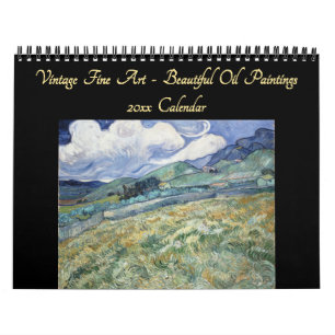 Calendário Linda Vintage Fine Art Oil Paintings 2026 Wall