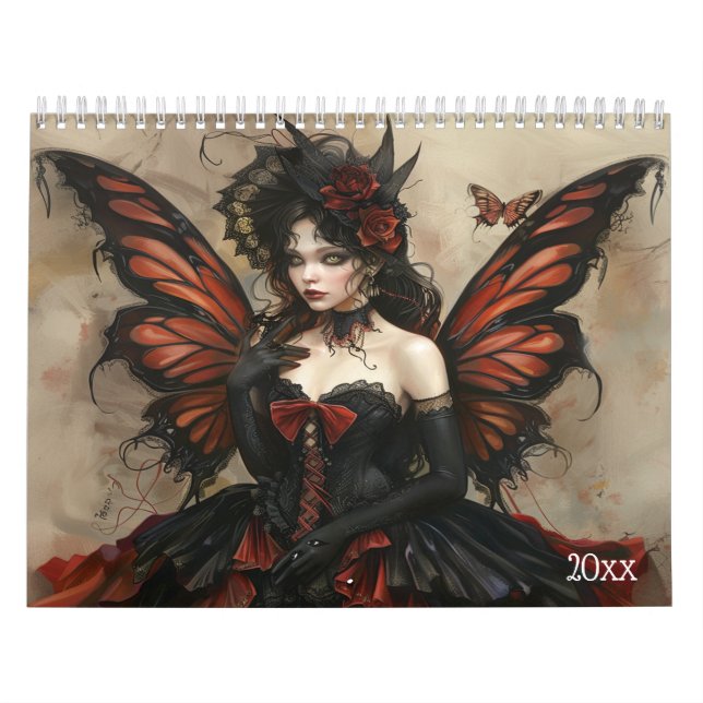 Calendário Lindas Fadas Borboletas Elegantes (Capa)