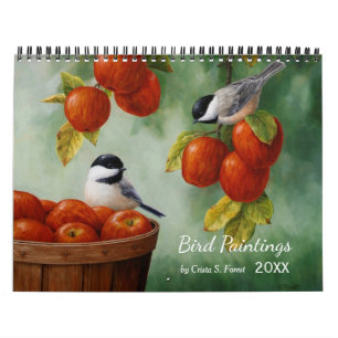 Calendário Lindas pinturas de aves