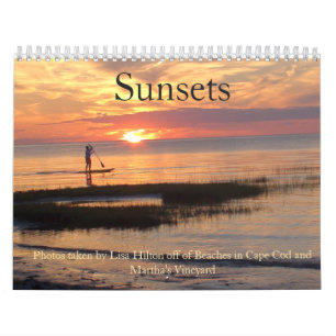 Calendário lindo do pôr do sol