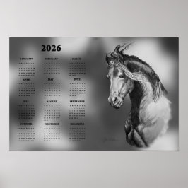 Calendário, Lindo Poster de Cavalo Garanhão Anual