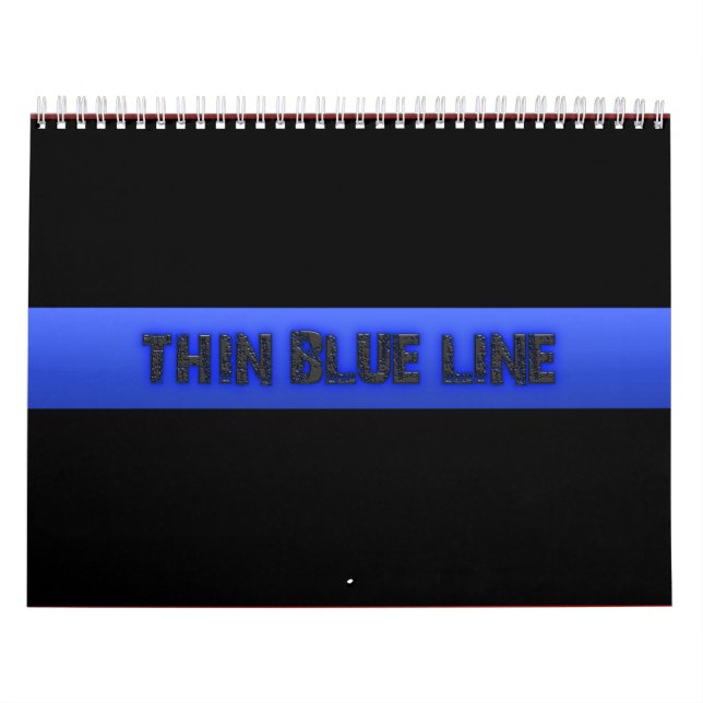 Calendário Linha Azul Fino da Polícia 3D (Capa)