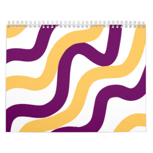 Calendário Linhas curvas vermelhas padrão ondulado design mar