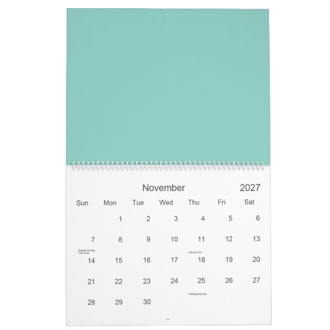 Calendário Linhas padrão (Nov 2027)