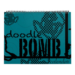 Calendário Livro para colorir da bomba do Doodle