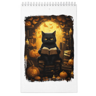 Calendário Livros de Leitura de Gatos Negros Pumpkin Outono P
