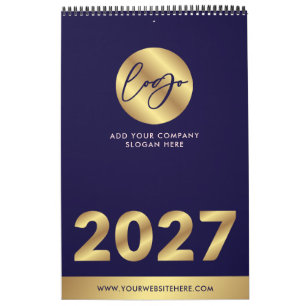 Calendário Logotipo da Empresa Navy & Gold Marketing 2027