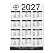 Calendário & Logotipo Empresarial Preto e Branco P