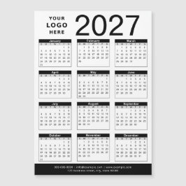 Calendário & Logotipo Empresarial Preto e Branco P