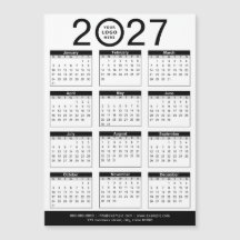 Calendário & Logotipo Empresarial Preto e Branco P