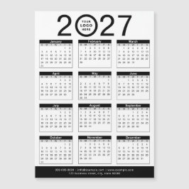 Calendário & Logotipo Empresarial Preto e Branco P