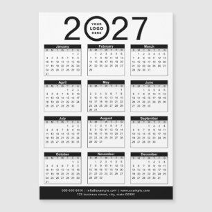 Calendário & Logotipo Empresarial Preto e Branco P