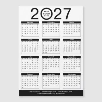 Calendário & Logotipo Empresarial Preto e Branco P