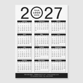 Calendário & Logotipo Empresarial Preto e Branco P