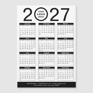 Calendário & Logotipo Empresarial Preto e Branco P