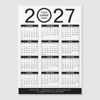 Calendário & Logotipo Empresarial Preto e Branco P