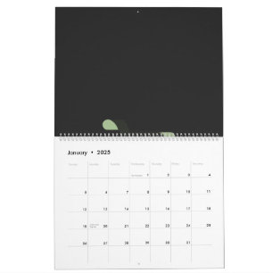 Calendário logotipo preto e verde com carrinho de compro