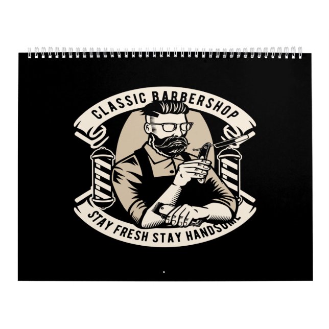 Calendário loja de barbearia clássica fique fresco fique boni (Capa)