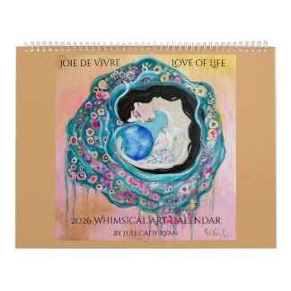 Calendário Love of Life 2026 Whimsical Art