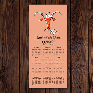Calendário Lunar do Ano do Bode Fogo Chinês 2027  