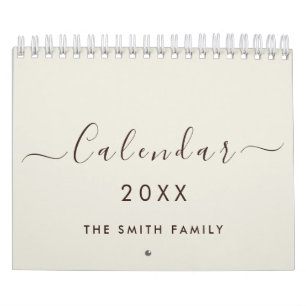 Calendário Luxo Antique Linen 2027 Roteiro Nome Personalizado