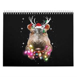 Calendário Luzes de Natal Hippo Fiona Hippopotamus Lover