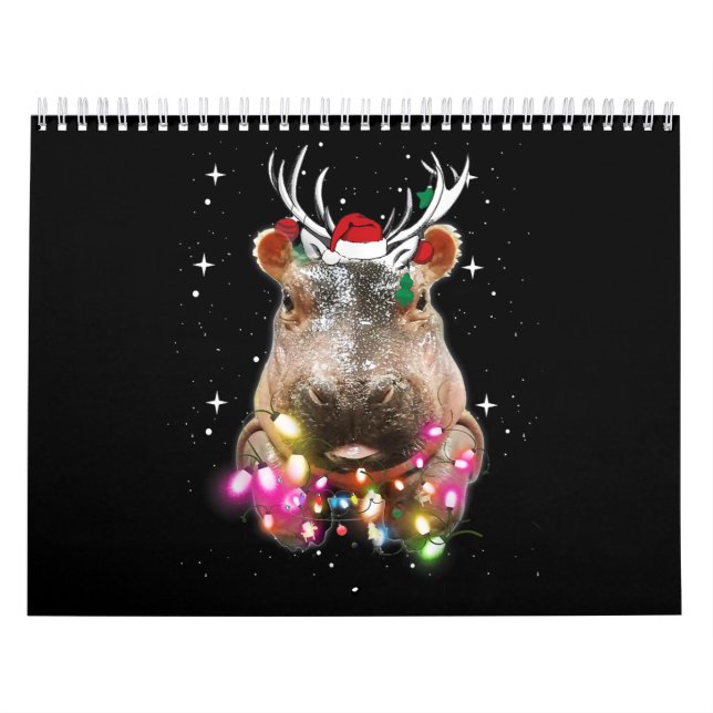 Calendário Luzes de Natal Hippo Fiona Hippopotamus Lover (Capa)