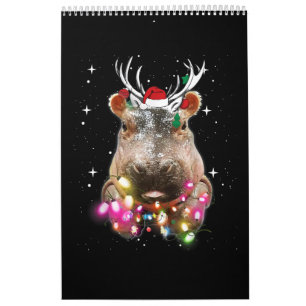 Calendário Luzes de Natal Hippo Fiona Hippopotamus Lover